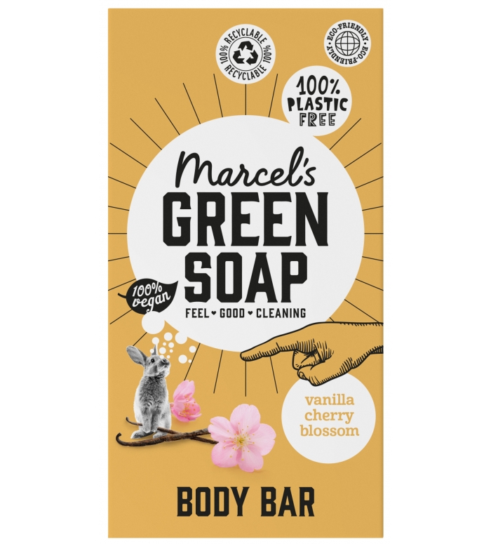 Marcels Green Soap | Shower Douchezeep Blok Vanille & Kersenbloesem / 4 ST
